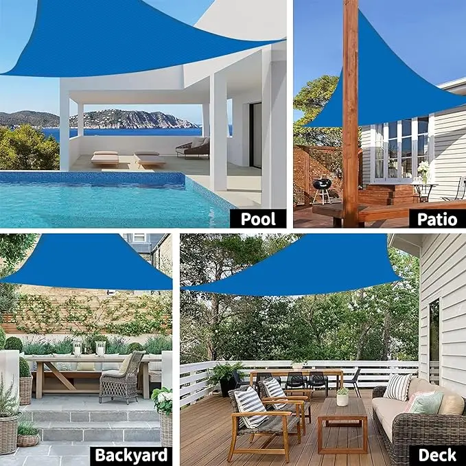 Sun Rays Shading 10x10x10ft Gardenline Wave Sun Shading Sail Triangle Awning