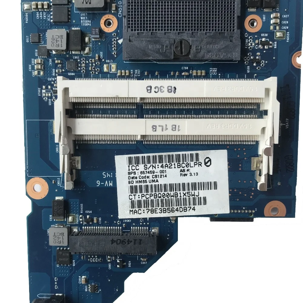 For HP Pavilion G6 G6-1000 Laptop Motherboard 657459-001 6050A2454801 HM65 DDR3 MainBoard 100% Tested Fast Ship