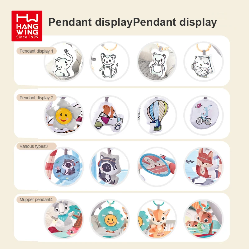 HW Premium Round square Plush Activity Baby Play Gym Game Blanket with Hanging Music Infant Fitness Sports Crawl Mats Infant Toy