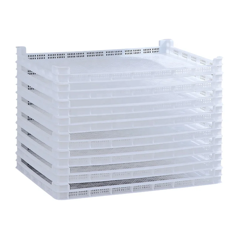 Manufacture Cheap Price Hdpe Food Grade Stackable Plastic Drying Tray for Dehydration Fruits / Vegetables Seafood /fish