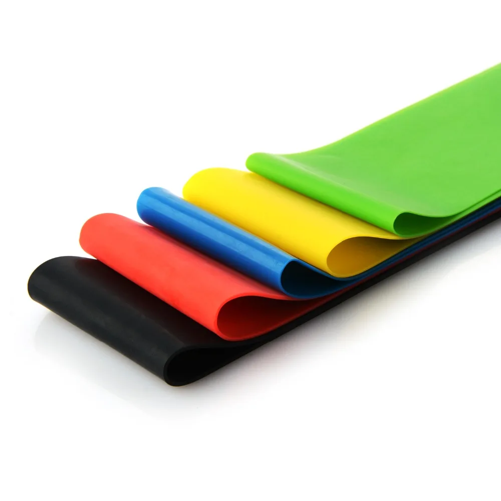 5PCS/SET Yoga Resistance Rubber Bands Indoor Outdoor Fitness Equipment 0.35mm-1.1mm Pilates Sport Training Workout Elastic Bands