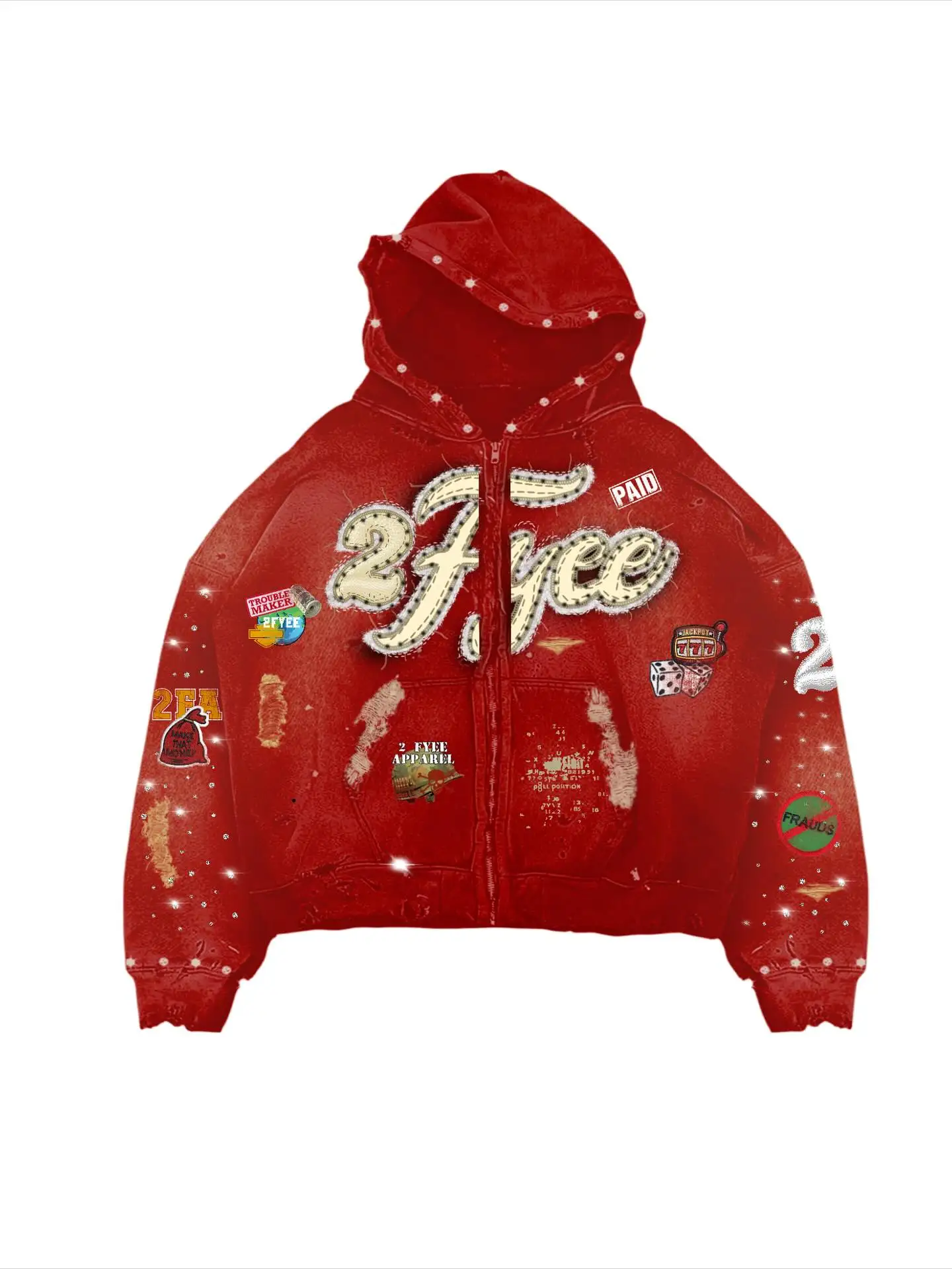 OEM Custom Vintage Washed Sun Faded Hoodie Men Factory Oversized Heavyweight Cotton Zipper Jacket Rhinestone Hoodies for Winter gallery 4