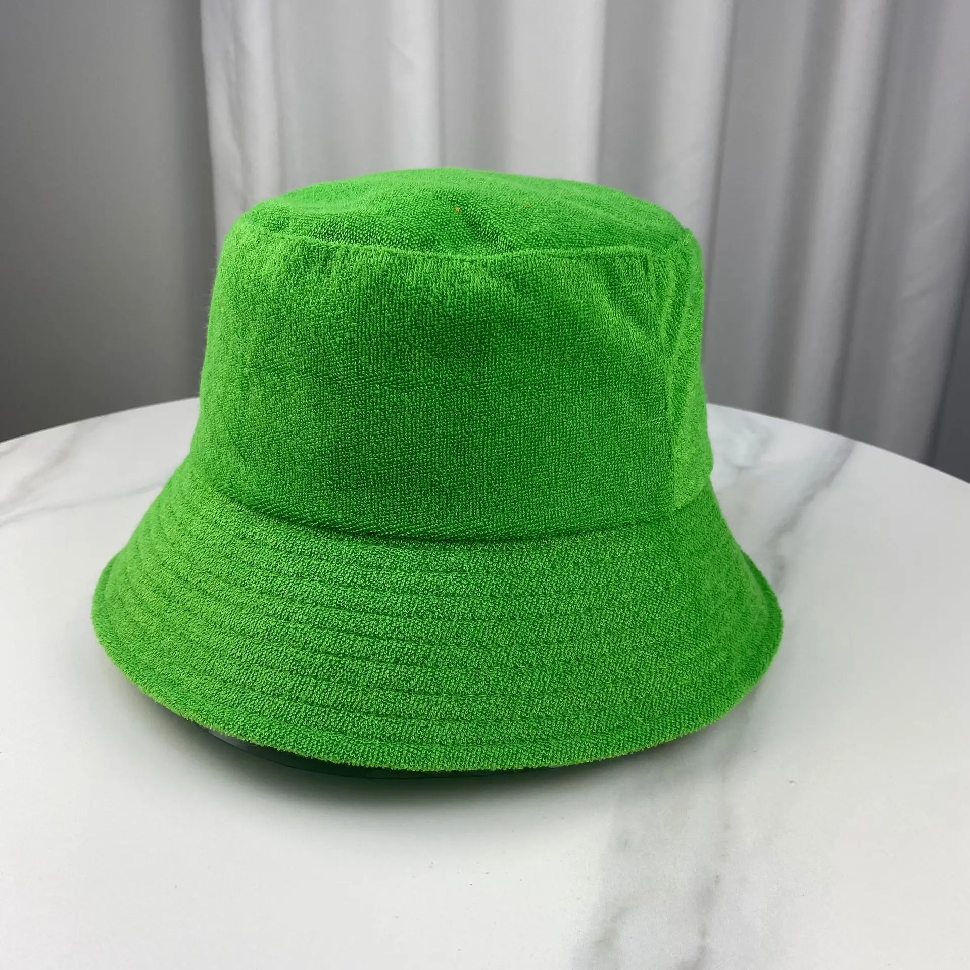 Spring Bulk Blank Plain Wide Brim Terry Cloth Fisherman Sun Hat