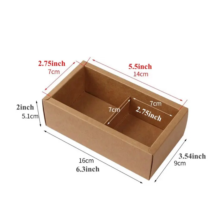 Two Compartments Frosty Matte PVC Kraft Paper Sleeve Drawer Box Frosted Gift Box Wedding Favor Display Packaging Box