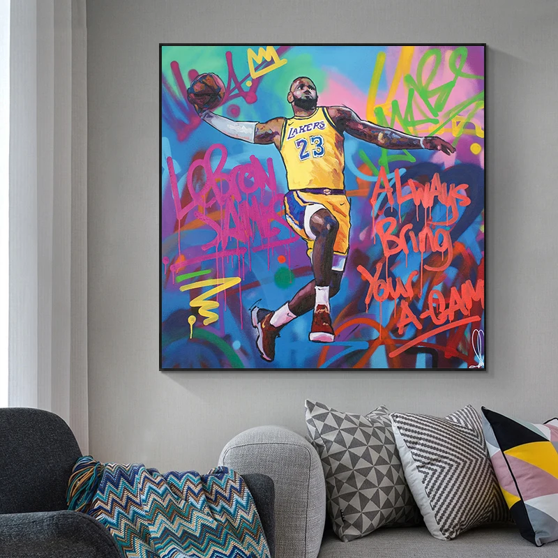 Canvas Poster Print Basketball Star Picture Home Wall Art Living Room Decor Gift 
