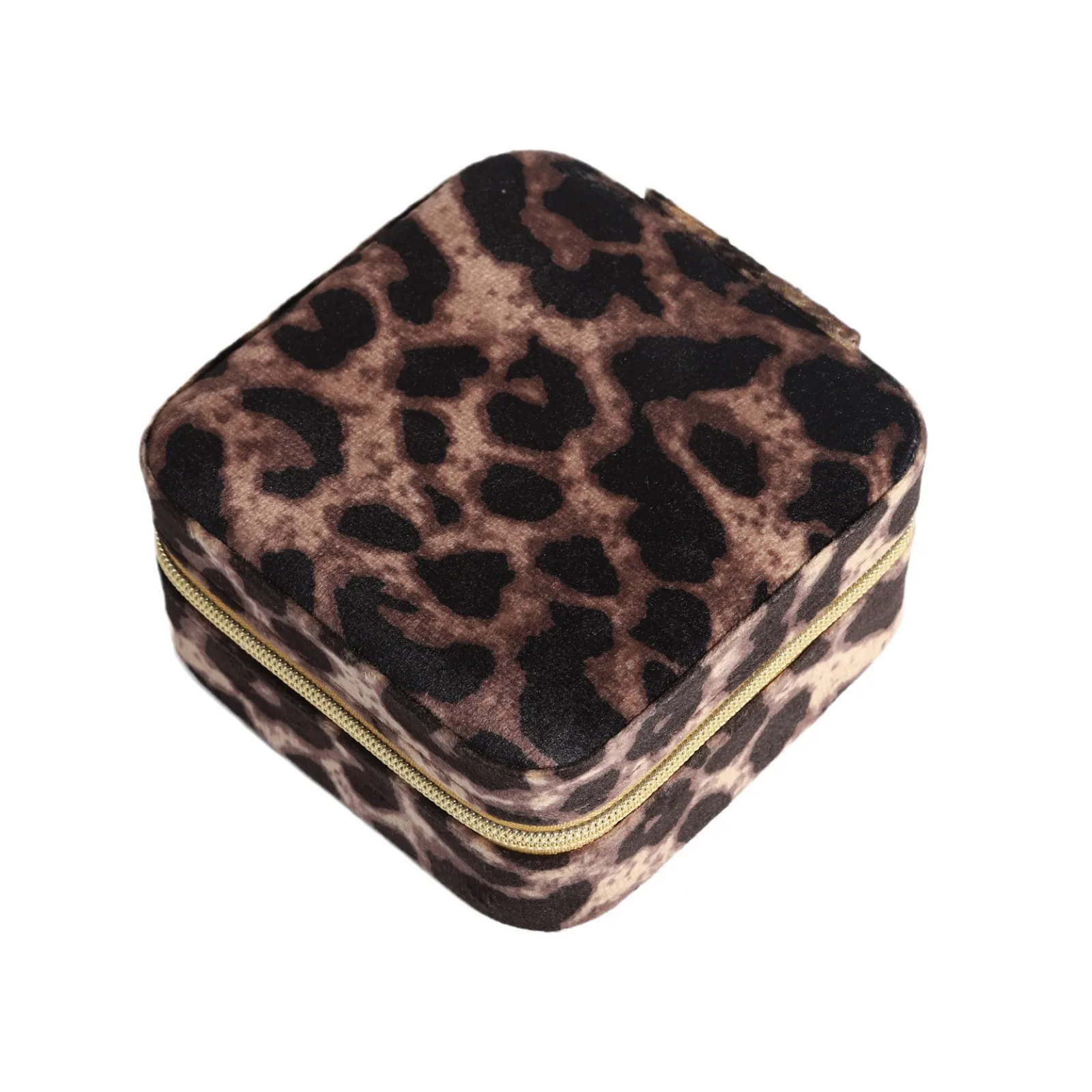 A1 Leopard Print Jewelry Box Portable Velvet Jewelry Packaging Box  Bracelet Earring Ring Jewelry Storage Box joyero organizador