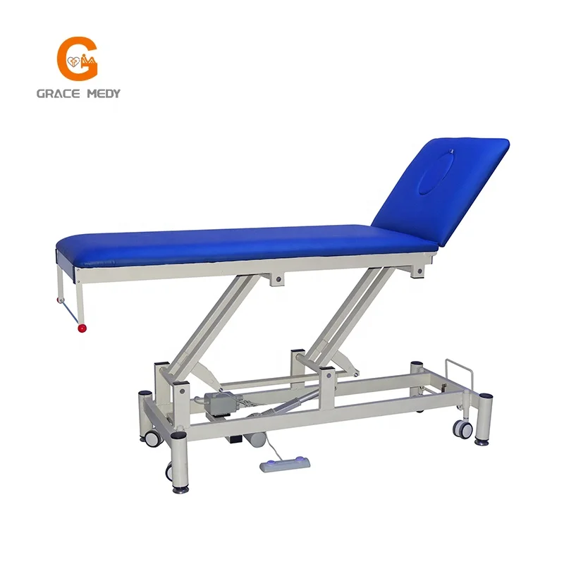 Adjustable Medical Examination Table White Frame Patient Examination Coach