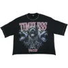 Black digital print boxy cropped tees-2