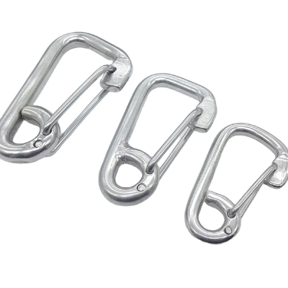 Stainless Steel 316 Spring Hook Carabiner 5/16 (8mm) Marine Grade Safety  Clip