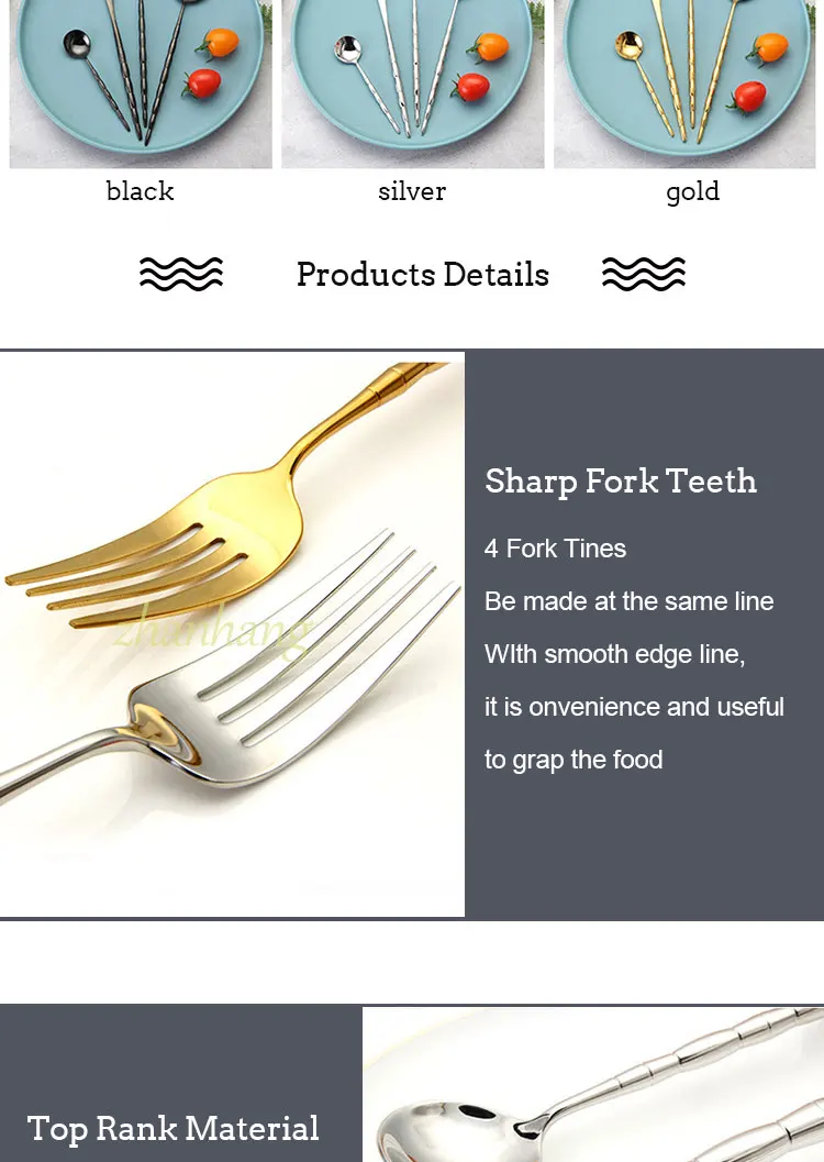 High Quality Luxury Gold Plated Stainless Steel Cutlery Set Shinny Polish Flatware Buy Jieyang