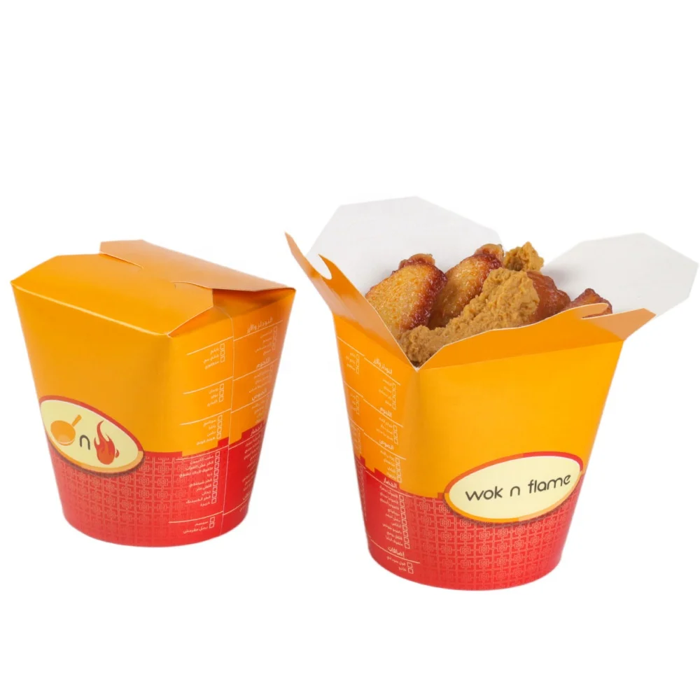 960ml pasta packaging box double-sided coated round bottom paper soup cup disposable takeaway packaging box