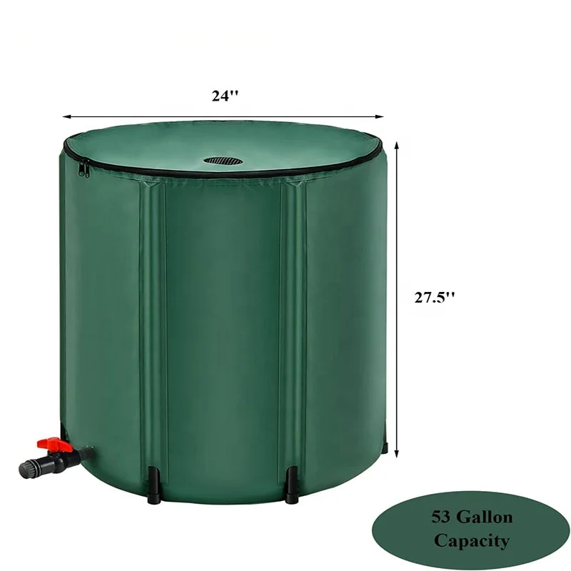 Factory Custom Rain Bucket Rain Water Collection Tank Outdoor Tarpaulin Plastic Water Storage Collapsible Rain Barrel for Sale