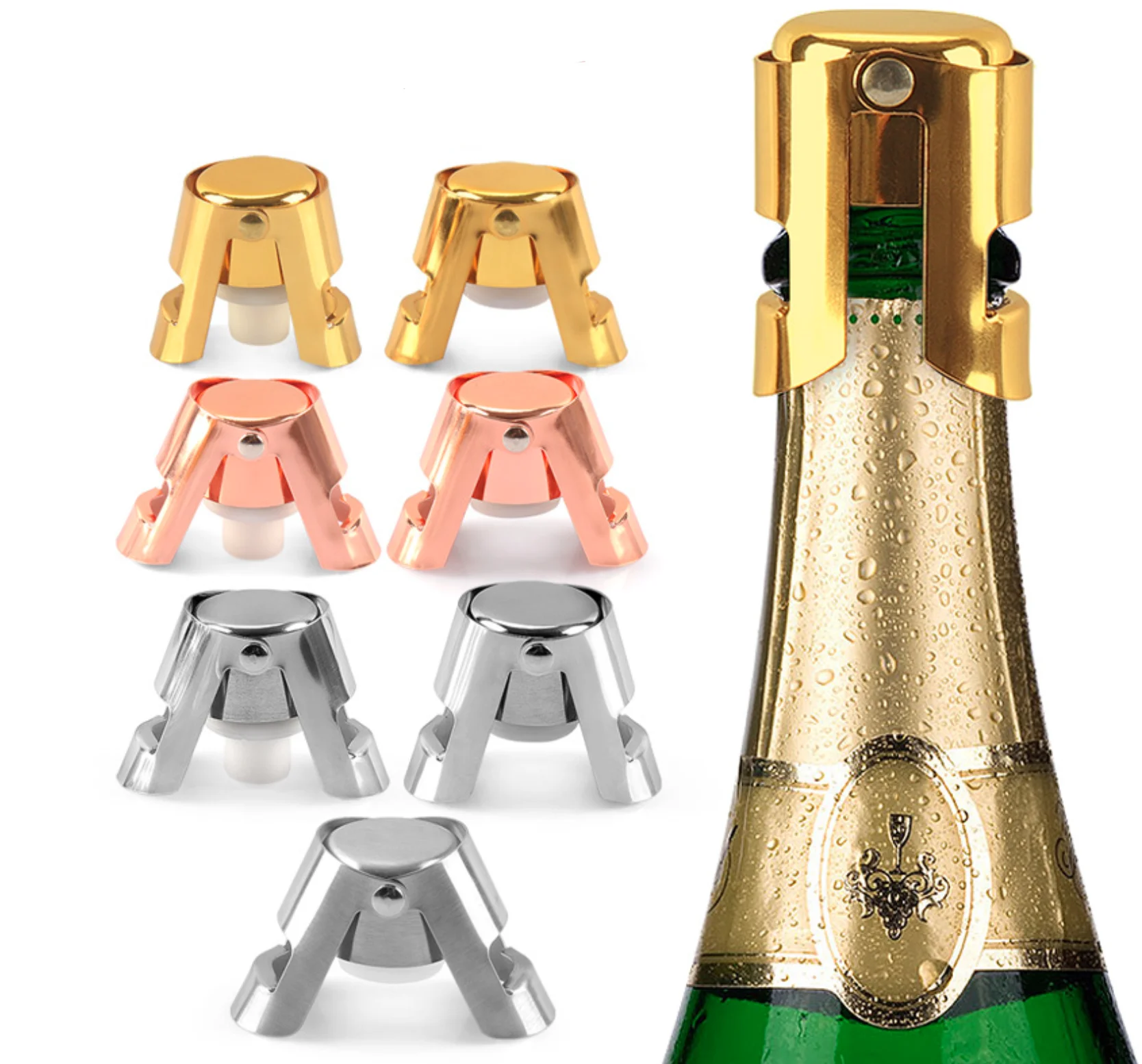New Stainless Steel Champagne Sparkling Wine Bottle Stopper Plug Sealer Hot 