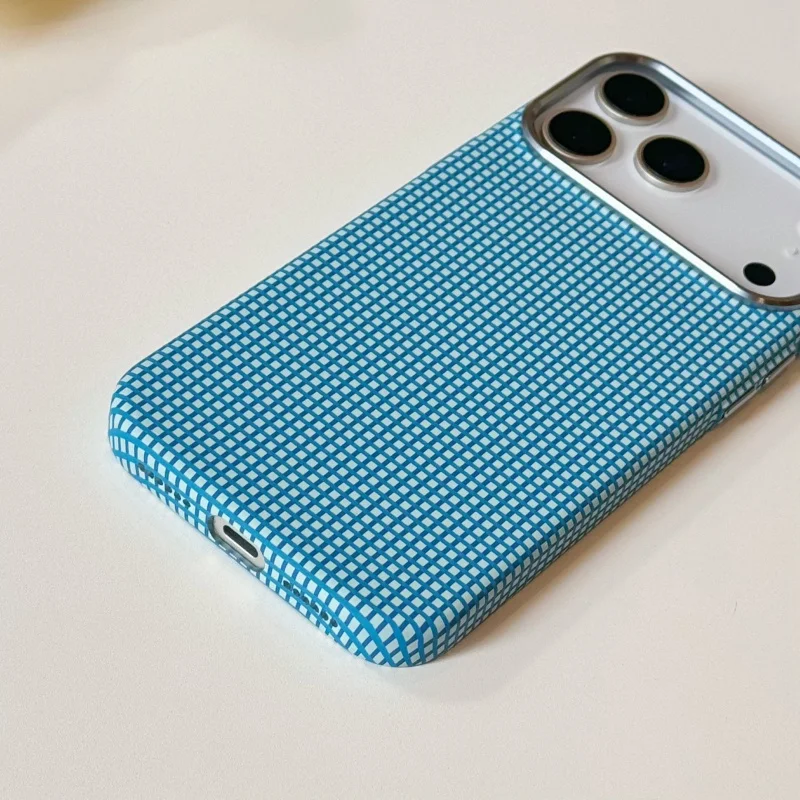 Hot Seller Frosted Carbon Fiber Textured Magnetic Phone Case for iPhone 17 15 16 Pro Max Metal Lens Frame Shockproof Hard Cover