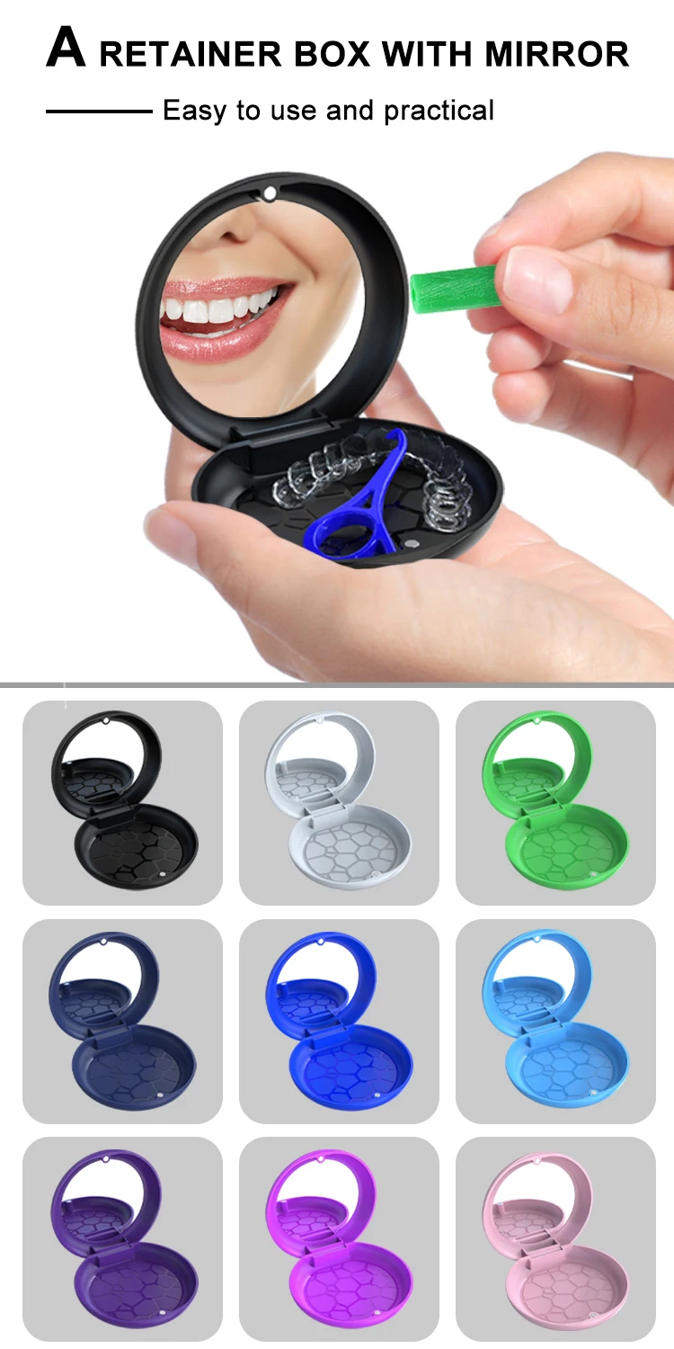 Wholesale Plastic Teeth Orthodontic Retainer Denture Storage Box Teeth Whitening Mouth Tray