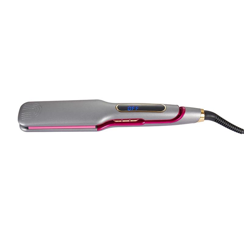 Hair Salon Equipment LCD Display Dual Voltage Private Label Flat Iron Hair Straightener Black OEM Nano Ceramic Hair Straightener