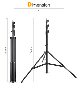 Improved 2.8 Meter / 9 ft Heavy Duty Impact Air Cushioned Video Studio Light Stand,Telescopic Support in the Middle,More Stable product image