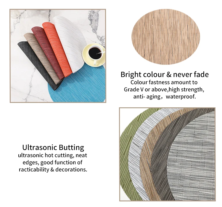 Starunk Wedge Placemats For Dining Table Woven Vinyl Non Slip Table