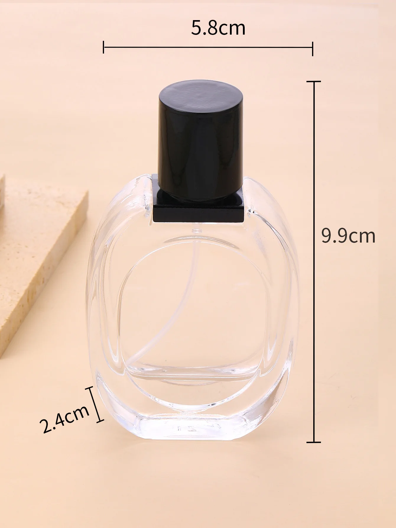 Mub Empty 30ml Flat Round Refillable Perfume Clear Gray Frosted Glass Perfume Bottle Buy 30ml