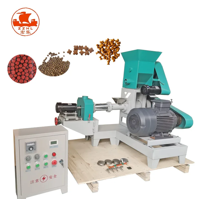 Máquinas de Processamento de Ração Animal 50kg/h 80kg/h 100kg/h Extrusora de Ração para Peixes, Pets, Gatos e Cães