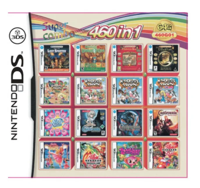 English Version 3ds Nds Game Card 510 In 1 520-in-1 208-in-1 482-in-1 ...