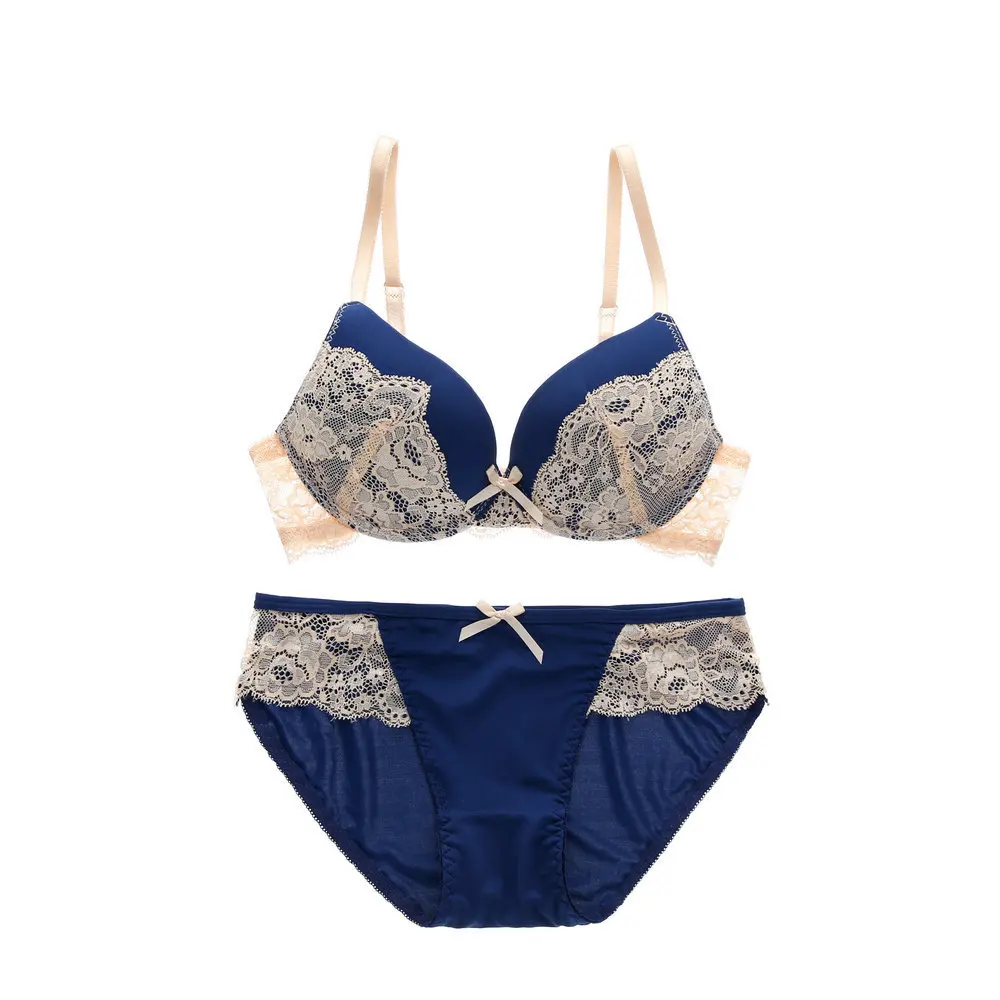 Foreign Trade Cross-border Hot Models Bra European and American Lace Lace  European and American Large Size Bra Underwear Set