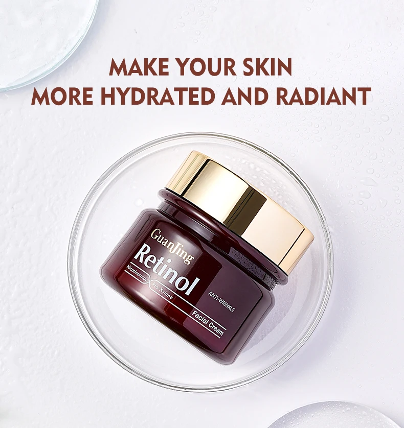 GuanJing Retinol Rosto hidratante anti-rugas atacado cremes de clareamento da pele facial com brilho de cristal para mulheres pele preta escura