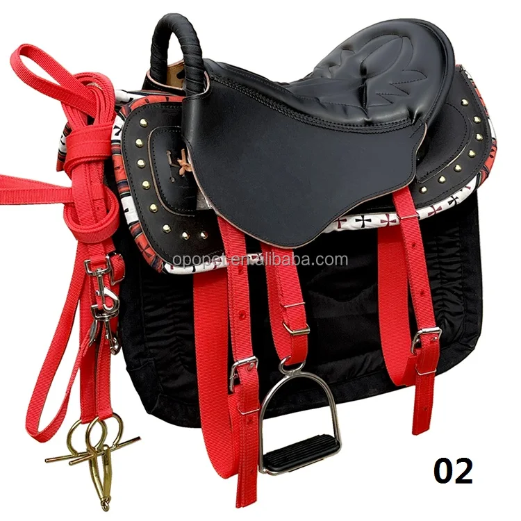 In Stock Equestrian Horse Saddle Set Cowhide Premium Leather Western Saddles Kit For Horses
