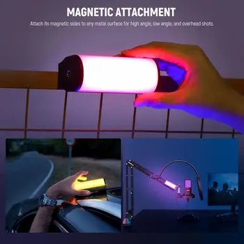 NEEWER Magnetic Handheld Light Wand with APP Control, 360 Full RGB Mini LED Video Light Stick with 2550mAh Battery detail image