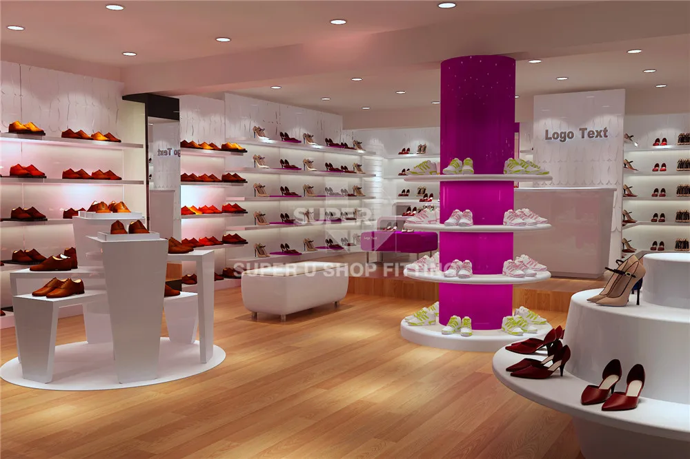 Super U Shop Fitting Retail Sepatu Toko Perencanaan Lantai Alas Kaki Toko  Sneaker Flip Flop Interior Toko Desain Tata Letak Toko Sepatu