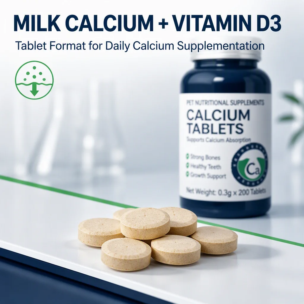 Pevet Pet Milk Calcium Tablets Calcium Supplement Supports Bone Development and Teeth Health for Dogs and Cats