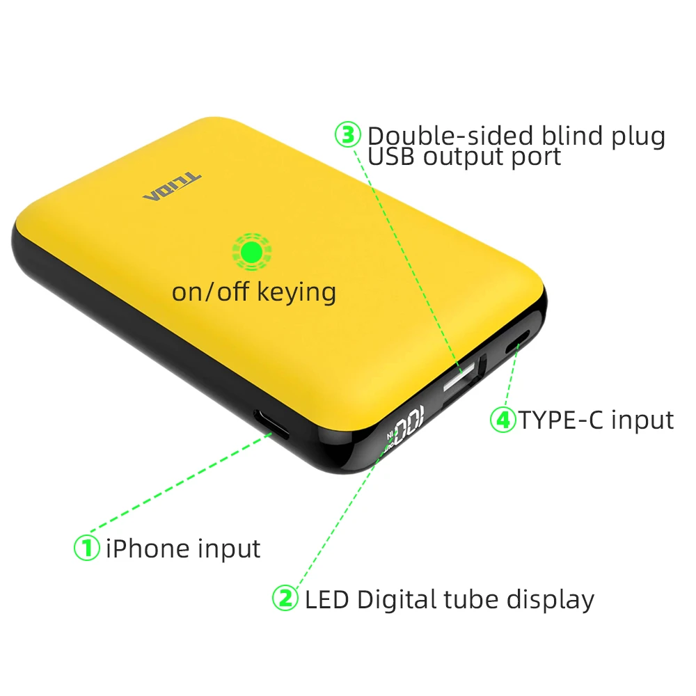 Tlida H2 Mini Phone Power Bank 10000mah Slim Power Banks Fast Charge Portable Powerbank Quick