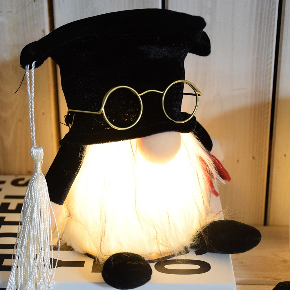 6 дюймов Заводская выпускной подарки гномик Гоблин ткань мягкие маленькие выпускник гномов со светодиодной подсветкой для аспирантов