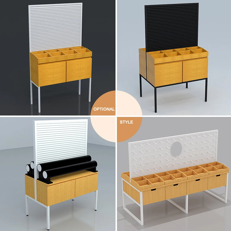 Ready Made Display Shelf MDF Mobile Phone Accessories  Mdf Panel Toy Snacks Slatwall Display Wooden Display Rack for Store