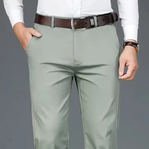 Men's Casual Pants Classic Style Business Fashion Bamboo Fiber StretchTrousers Male Brand Clothes