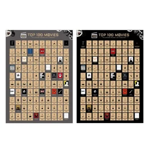Official IMDb 100 Movies Poster 100 Movies Scratch Off Poster - Top Films of All Time Bucket List (42*59.4cm)