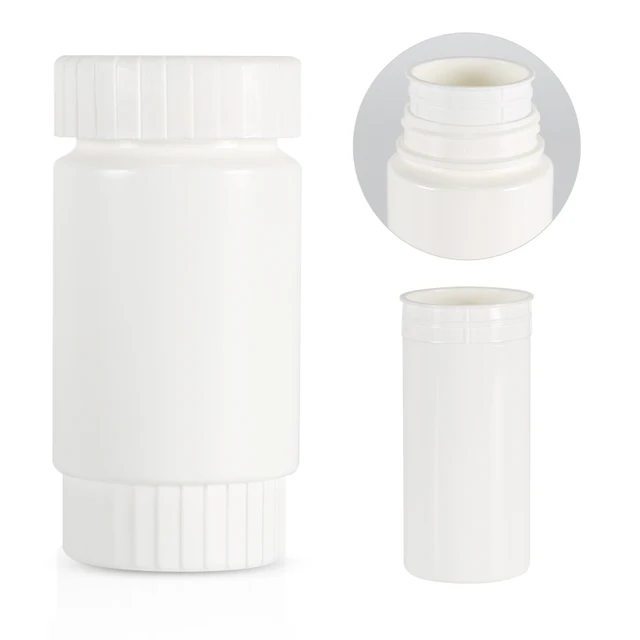 Custom Straight HDPE Container 60-150ml Matte Finish Cylinder Shape with Double Safety Cap