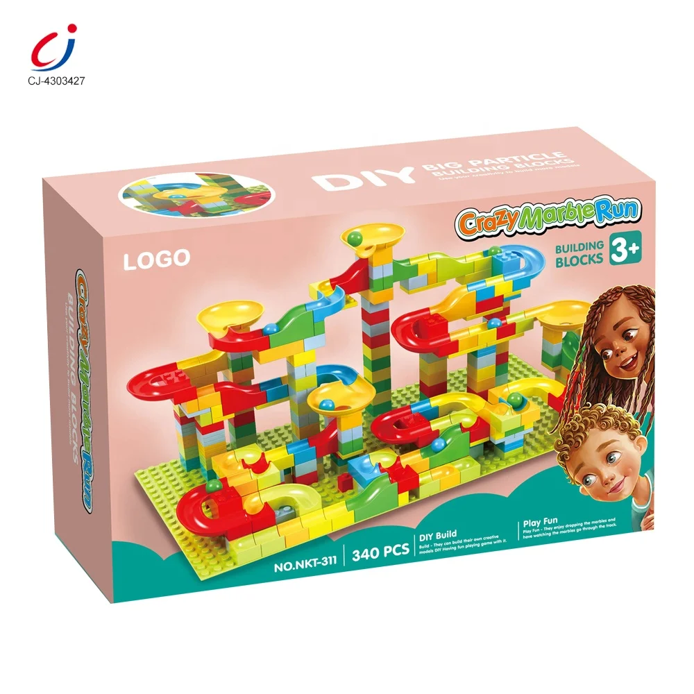 Chengji Building Blocks Toy Race Maze Marble Run Ball Rolling Track Play Set Kids Educational Diy Slideway Marble Run Game Toys