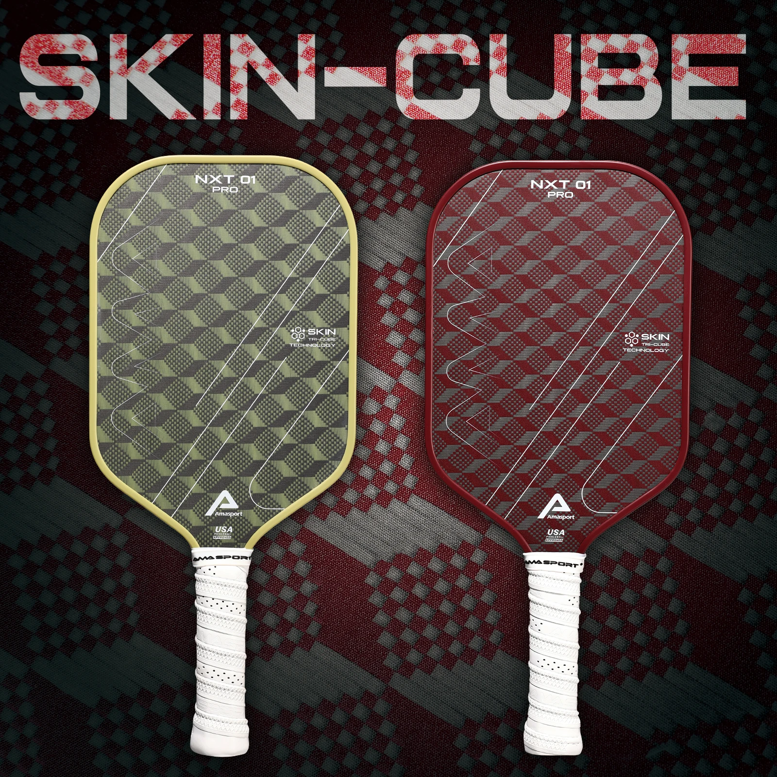 AMASPORT New Tech Kevlar New Design Customizable Sample Testing Available 16MM TItanium 3K T700 Carbon Fiber  Pickleball Paddle