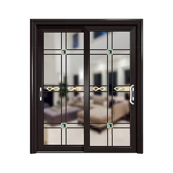 Aluminum frame noiseless interior patio glass aluminum sliding door glass interior doors