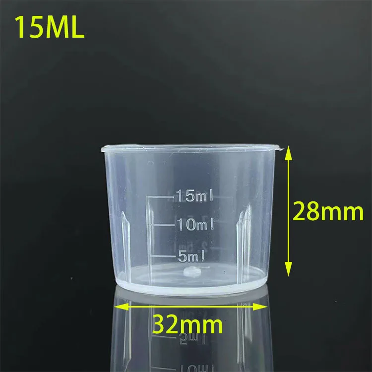 10ml 15ml 20ml 30ml 50ml 100ml Food Grade Graduated Plastic Measuring