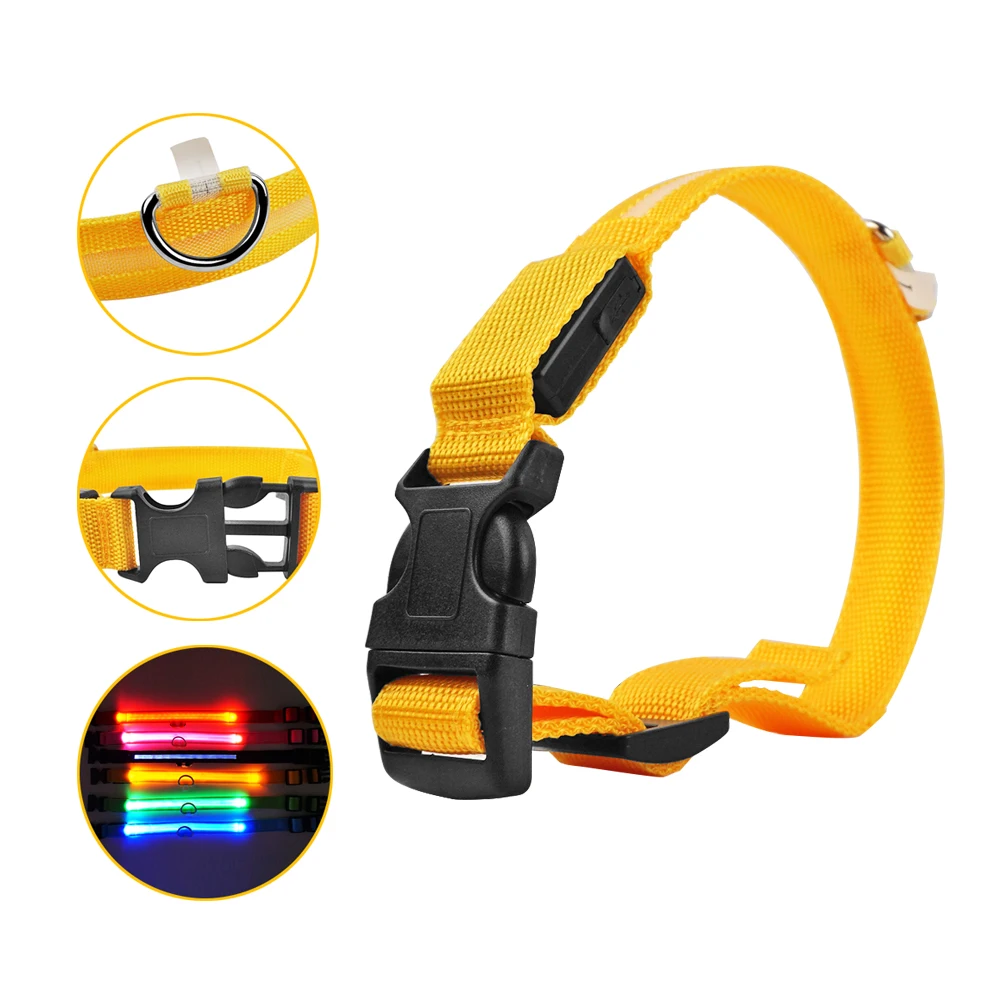 Rechargeable Led Dog Collar Waterproof 3 Flash Modes Light Up Pet