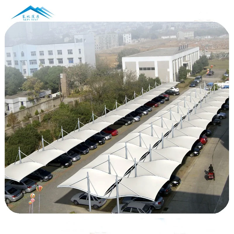 PVDF Tensile Membrane Structure Carport Shade Car Parking Shed Shelter