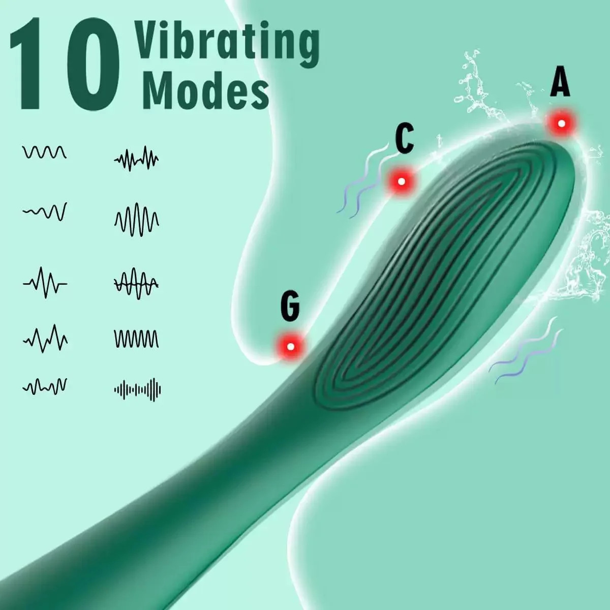 Wand vibrator with 10 frequency control settings