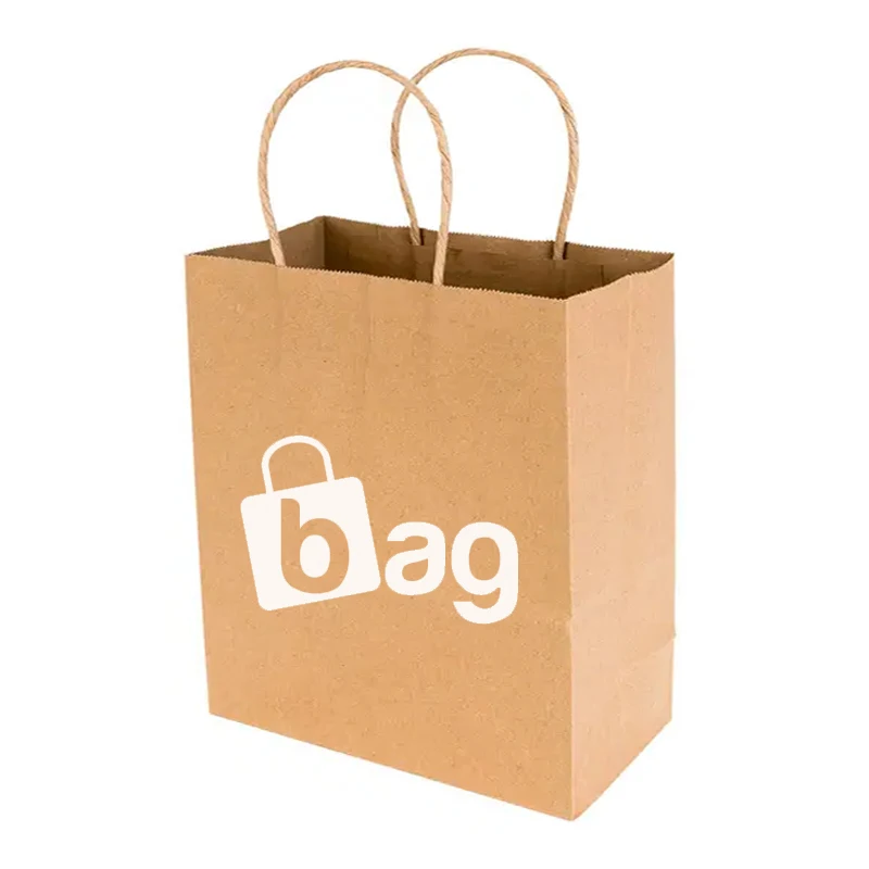 White Craft Luxury Custom Paper Bags With Your Own Logo For Christmas