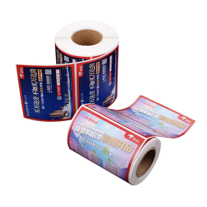 Synthetic Pape Printed Packaging Self Adhesive Waterproof Custom Printing Sticker Label