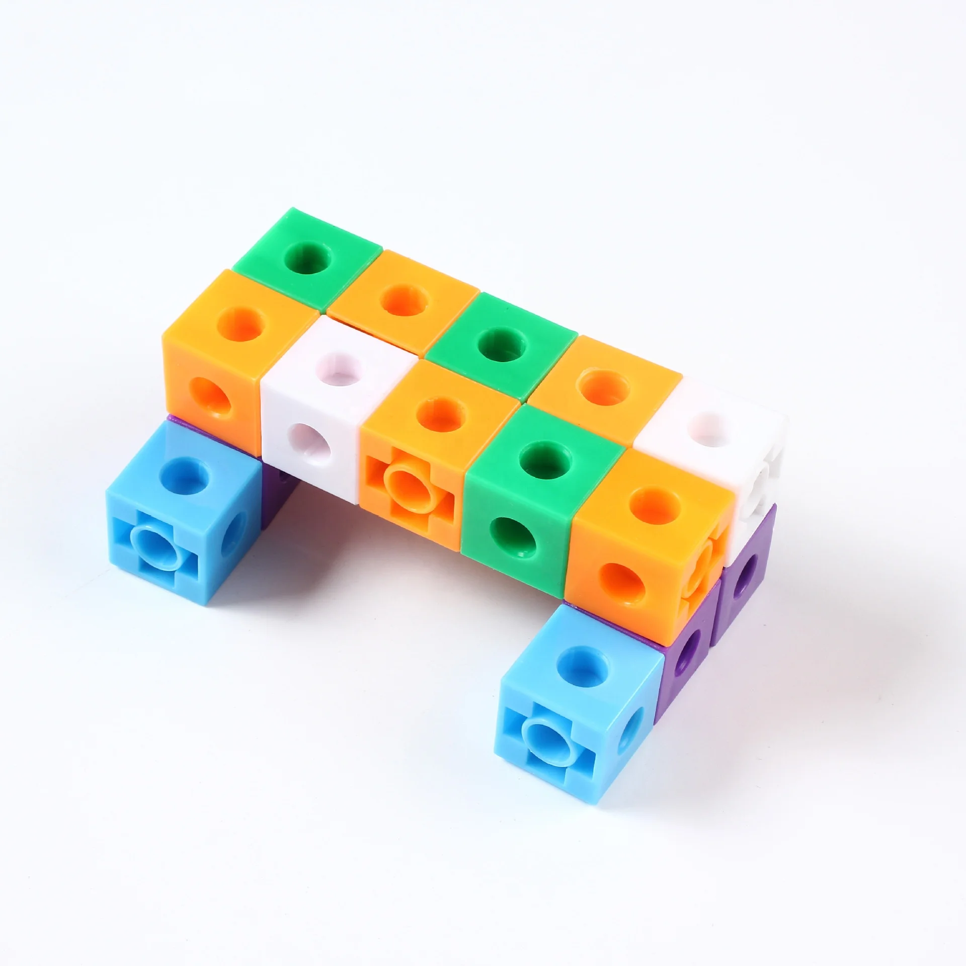 DIY Educational Kids Colorful ASTM CPSIA Assembly Robot Building Blocks 2cm Math Linking Cubes Plastic Creative Cubes