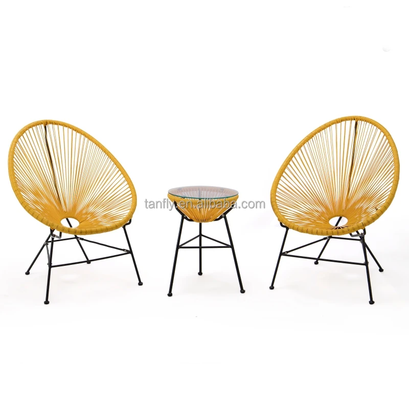Acapulco Chair Outdoor Hot Selling Oval Weave Acapulco Chair Stacking  Rattan String Chair