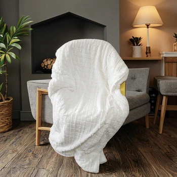 Wholesale Modern Adult 200x230cm 480GSM Reversible Polyester Plush Bed Throw Blanket Custom Logo Embroidery Wearable Blankets