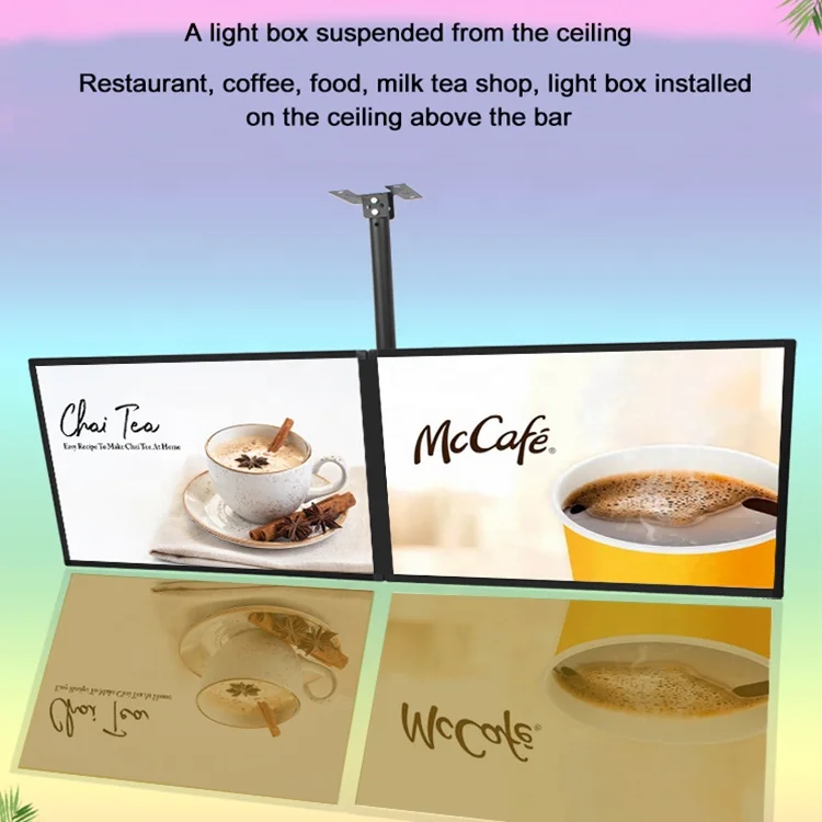 Fast Food LED Menu Display Board Bright Advertising Light Box for Restaurant Use